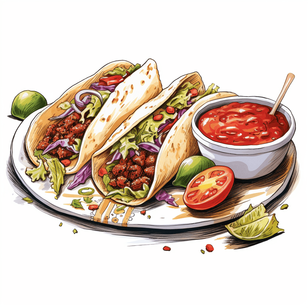 mexican food illustration whitebg 2