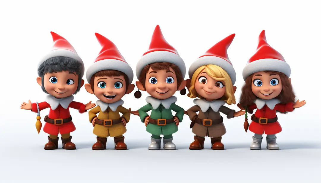 smiling elves christmas clip art white background