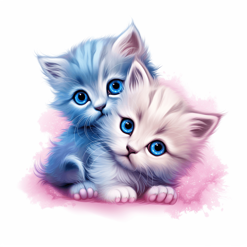 cute cats cuddling clip art