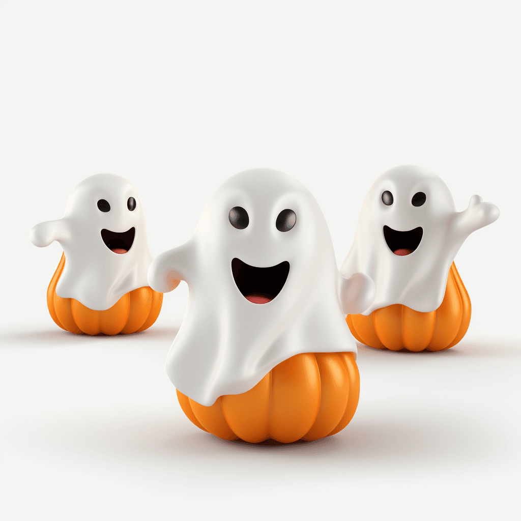 halloween clipart ghost pumpkin white bg