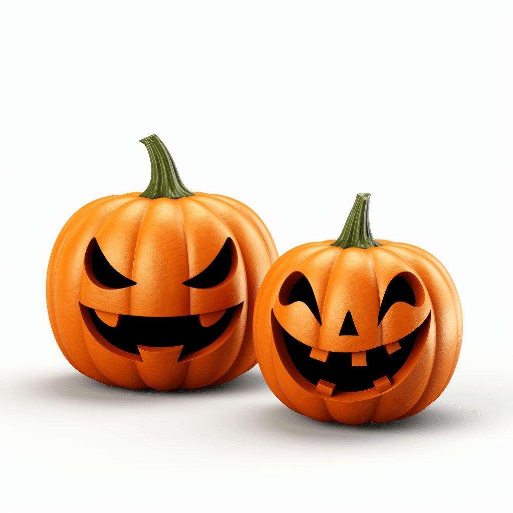 two halloween clip art pumpkins white bg