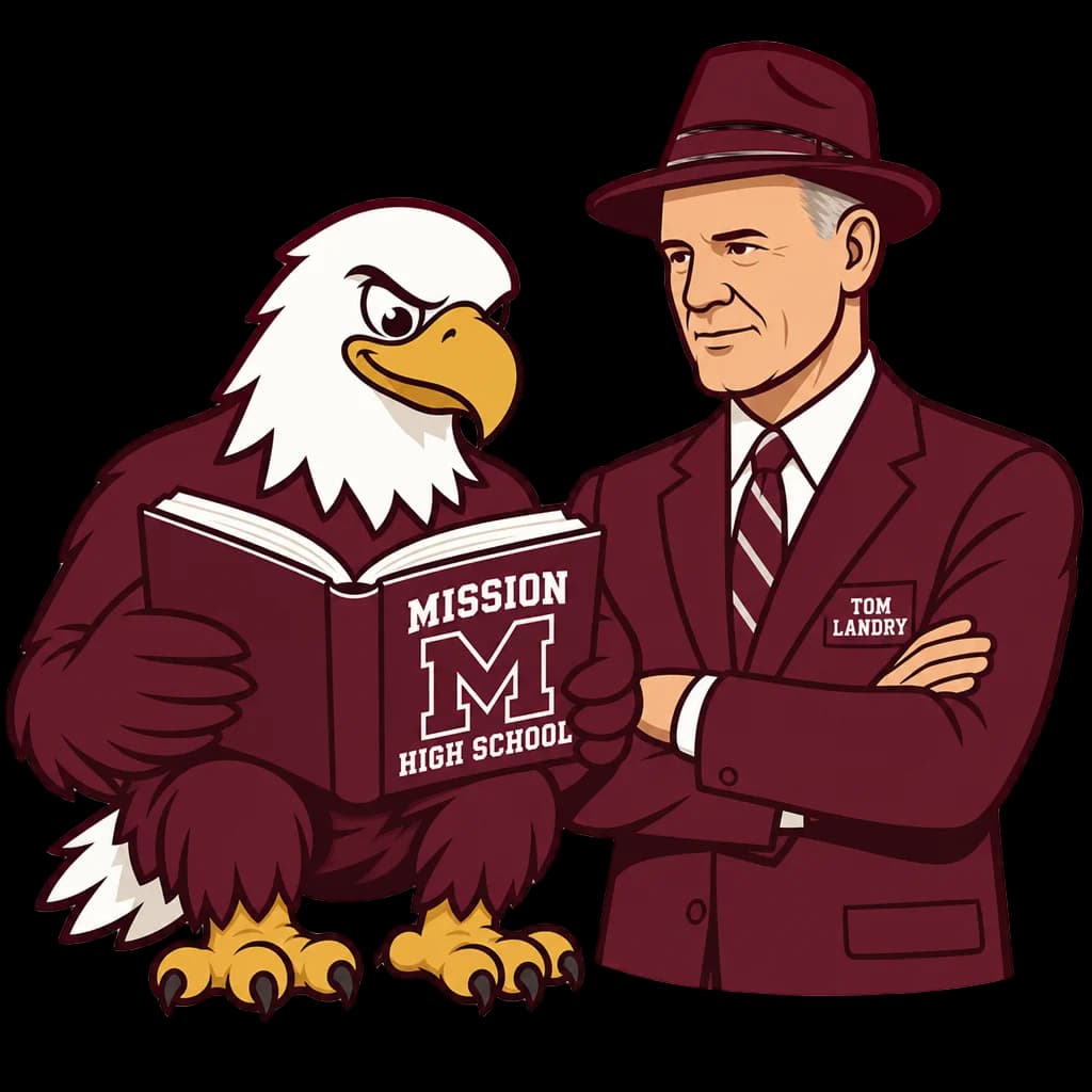 Eagle Reading Book with Tom Landry — book clip art