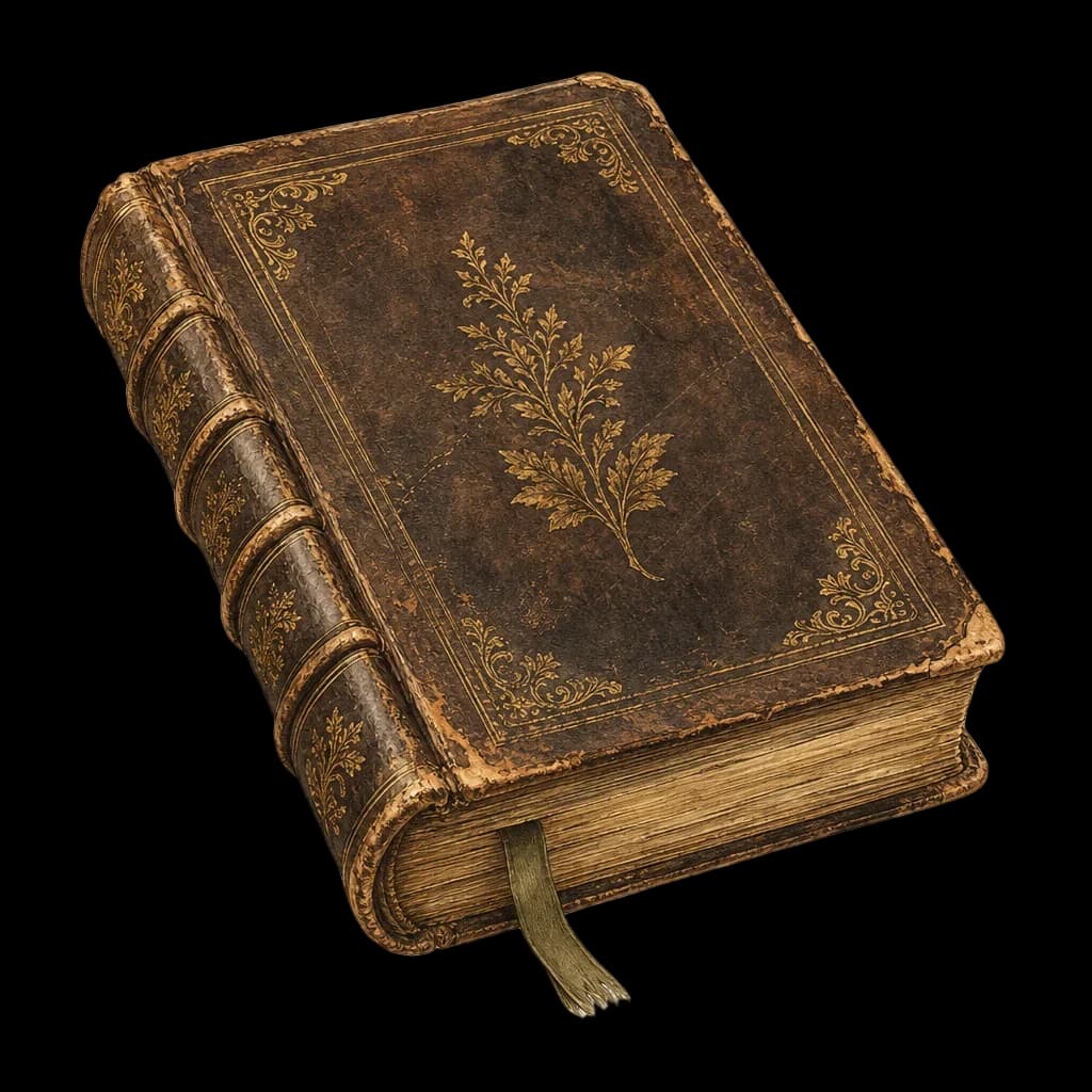 Vintage Leather-Bound Book Clipart — book clip art