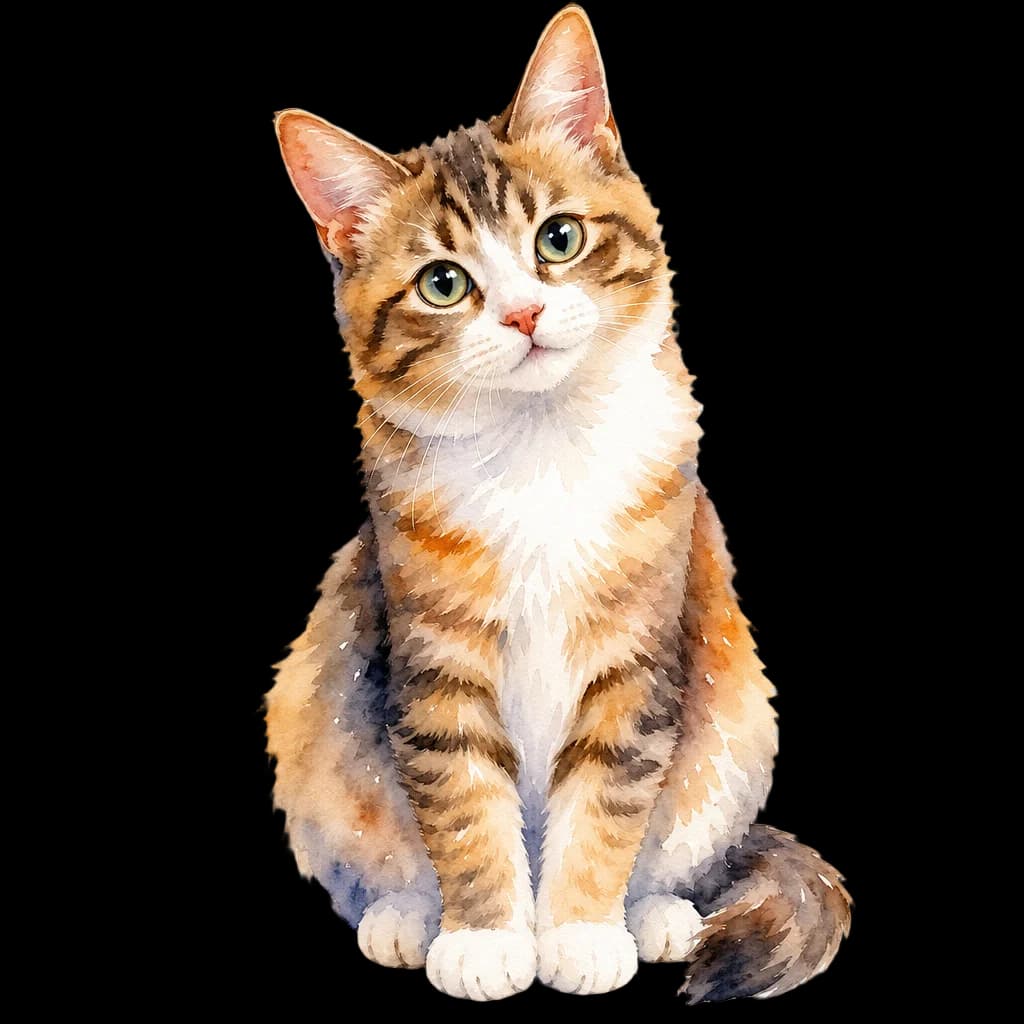 Cute Watercolor Cat — cat clip art