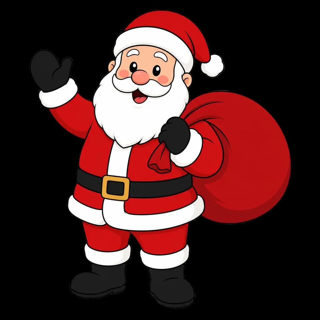 Jolly Santa Claus with Red Gift Bag — christmas clip art