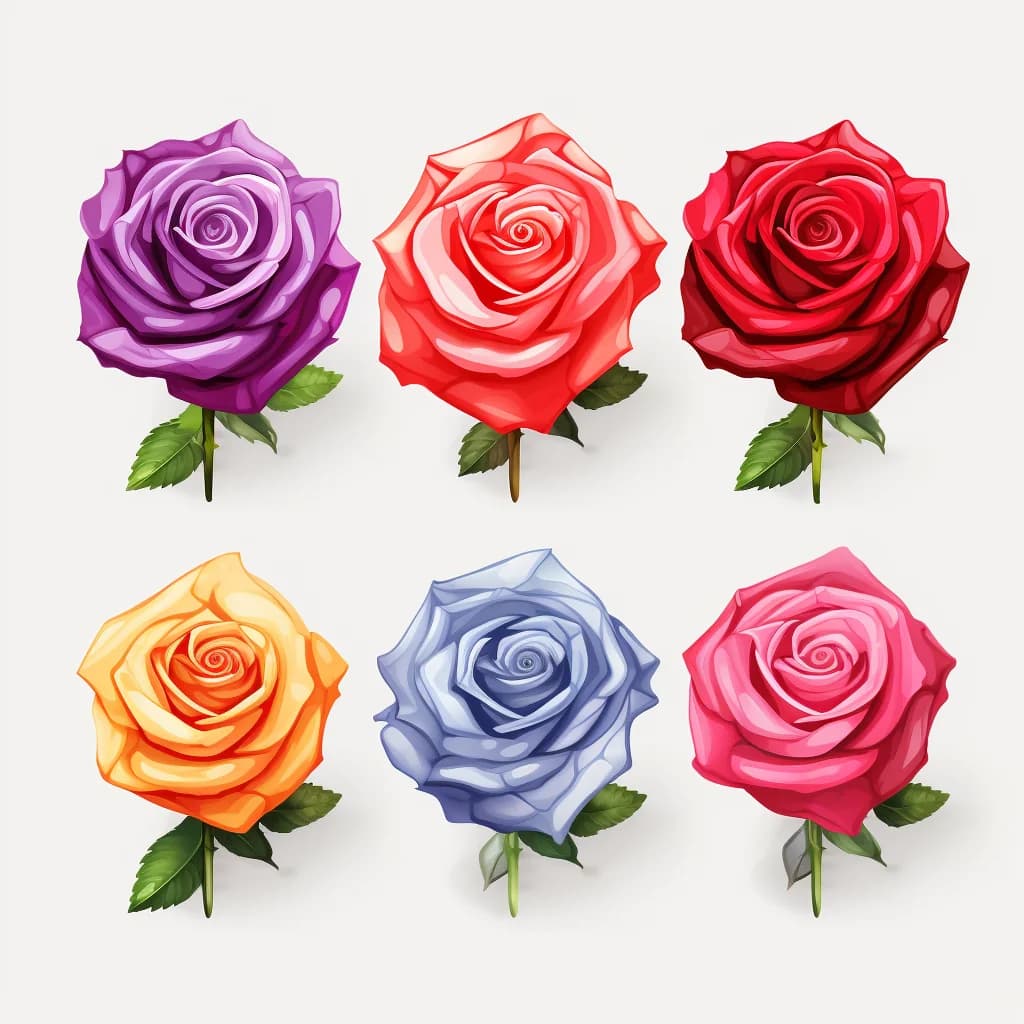 Colorful Roses Flower Clipart clip art