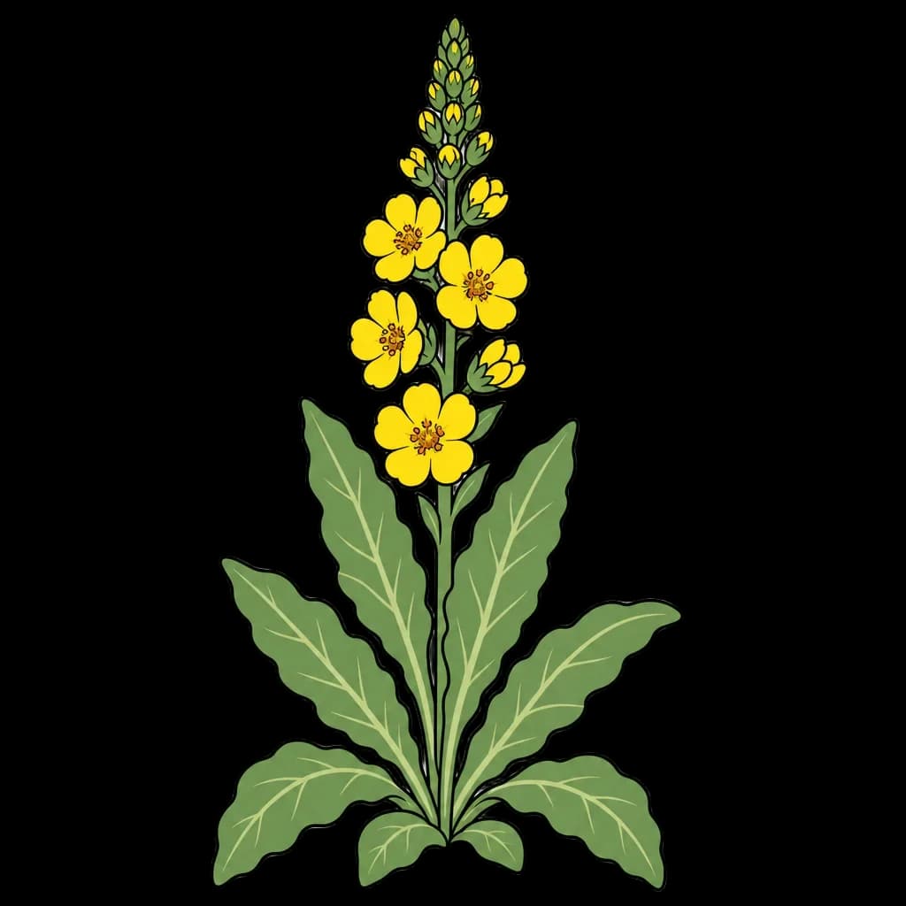 Mullein Flat Clipart — flower clip art