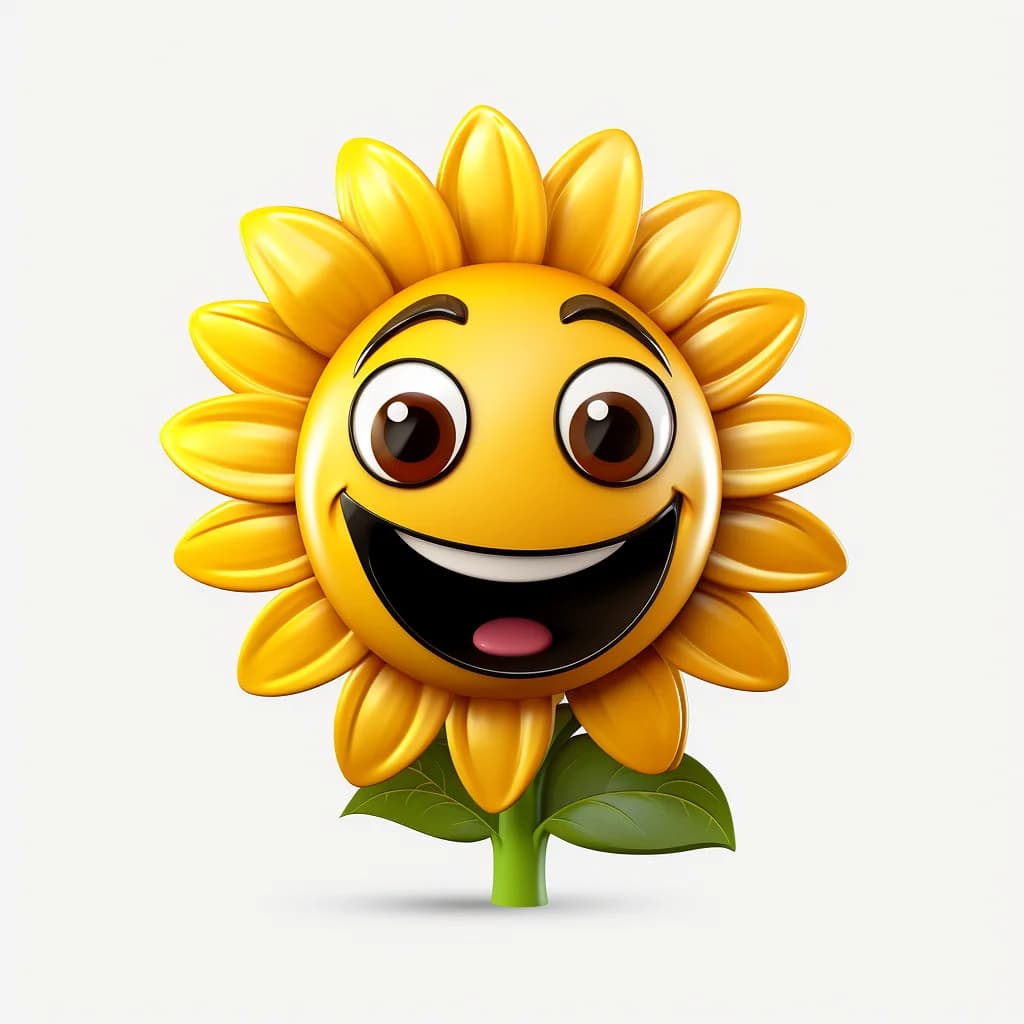 Smiling Sunflower Emoji Clipart clip art