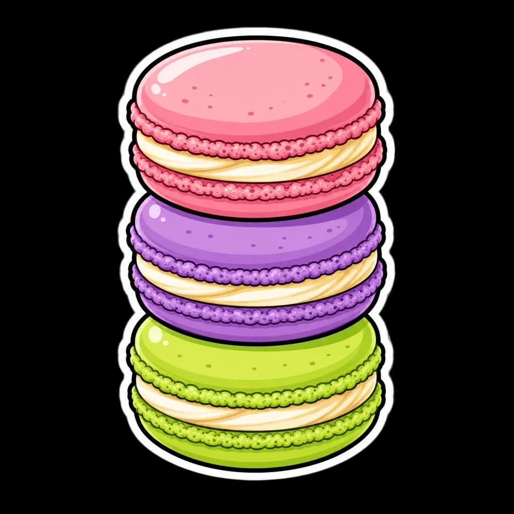 Colorful Macaron Stack Sticker — clip art