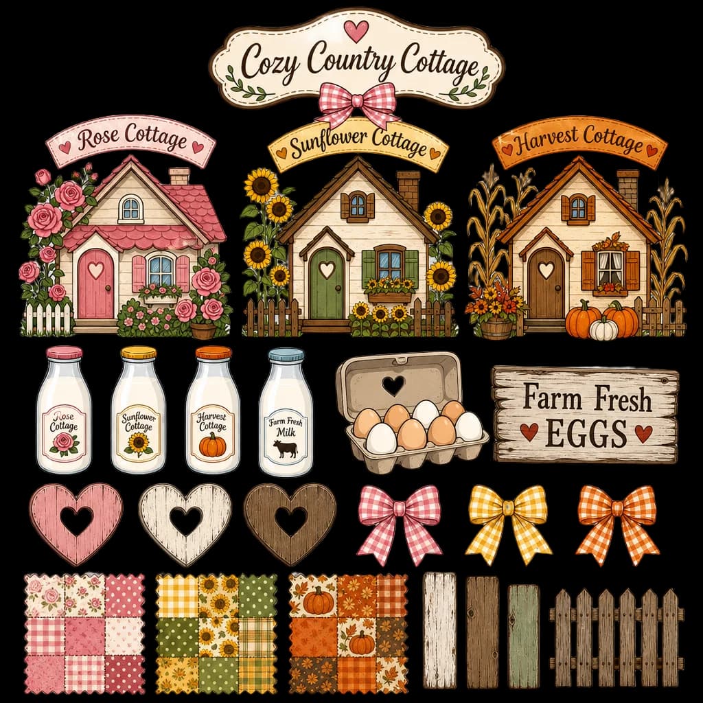 Cozy Country Cottage Farm Fresh