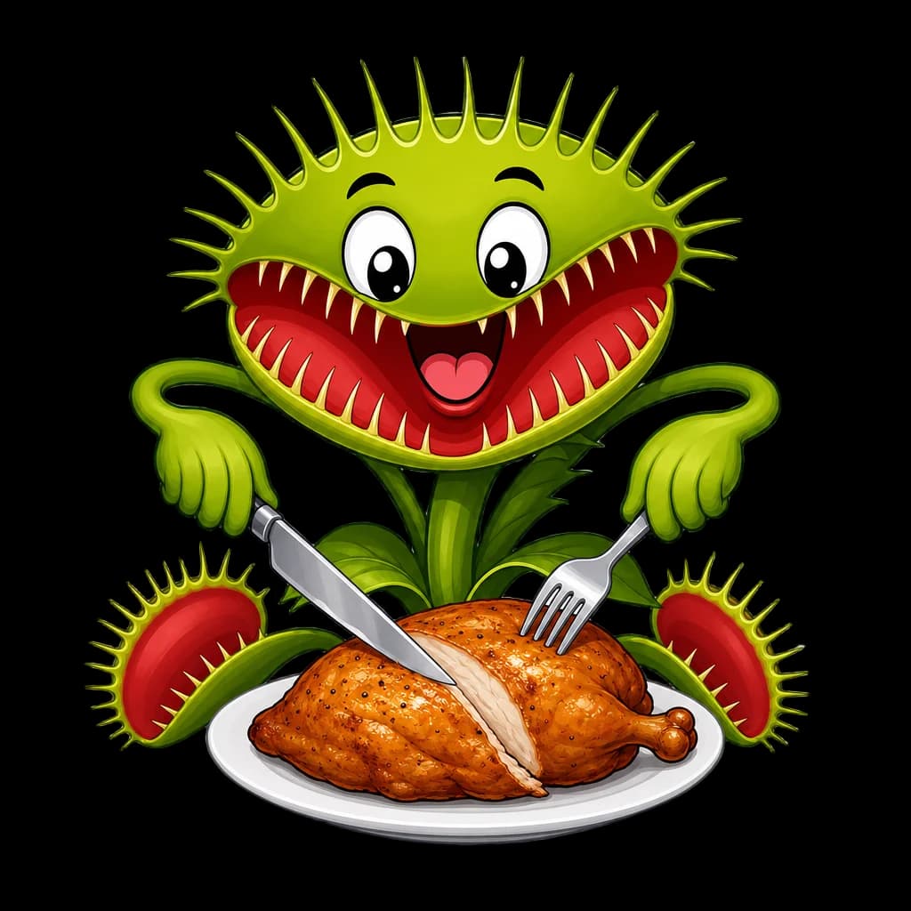 Venus Flytrap Eating Chicken