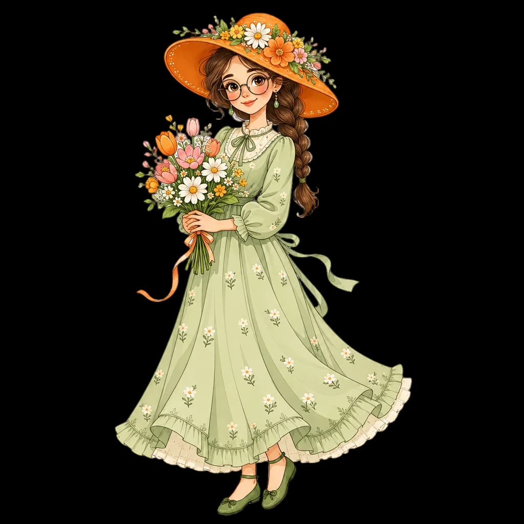 Whimsical Spring Woman pack cover