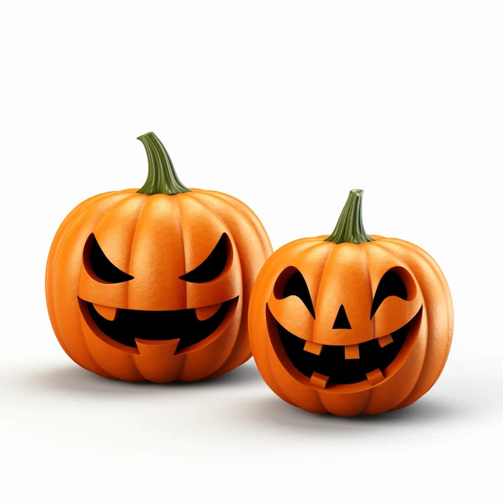 Two Halloween Pumpkins Clipart clip art