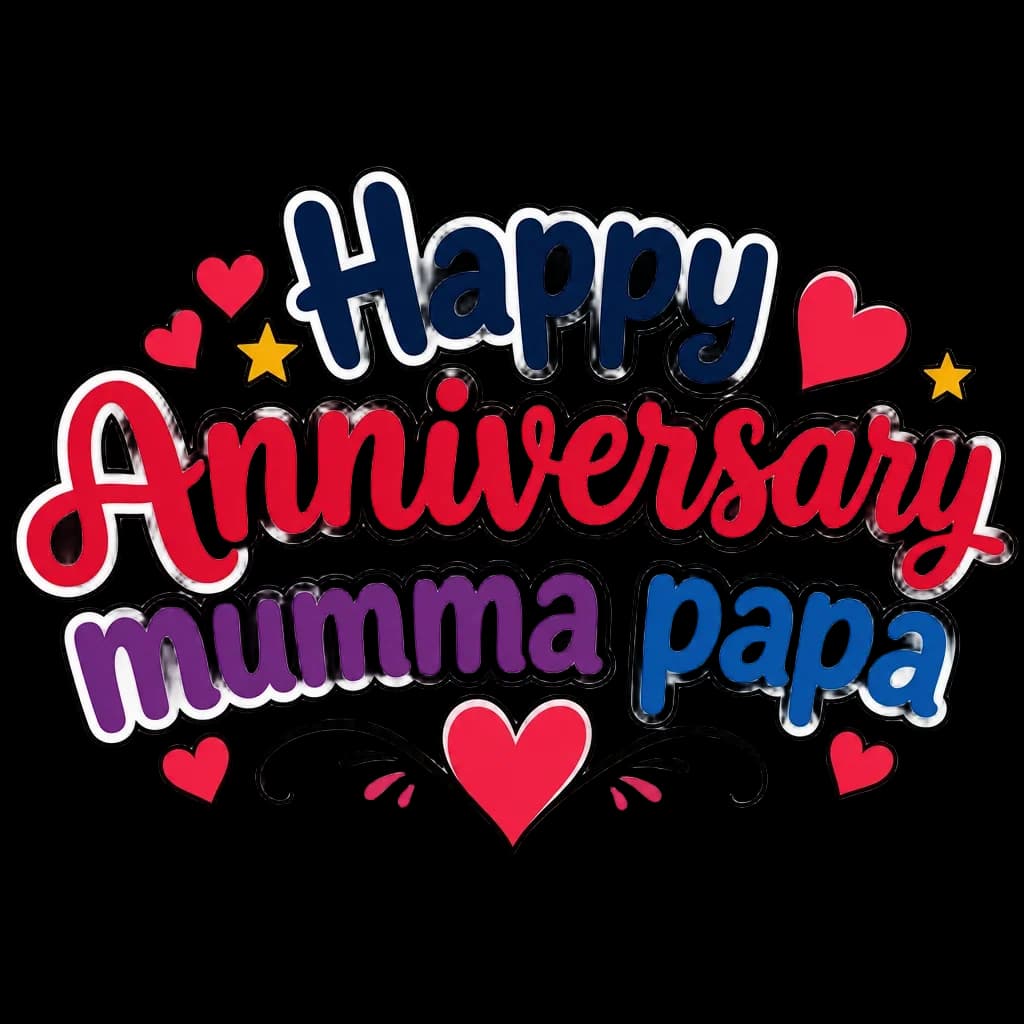 Happy Anniversary Mumma Papa Flat Clipart — heart clip art