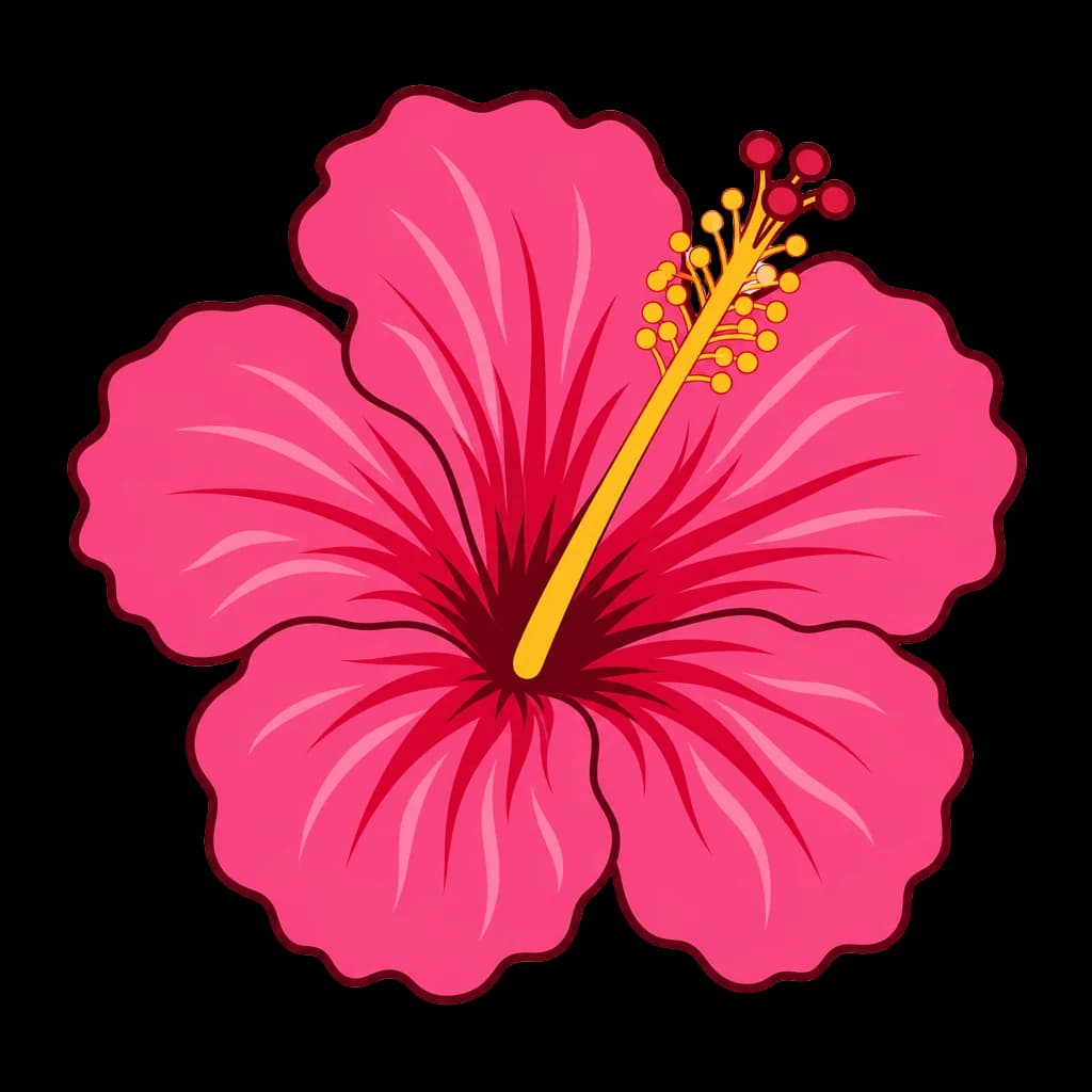 Tropical Pink Red Hibiscus Flower — hibiscus clip art