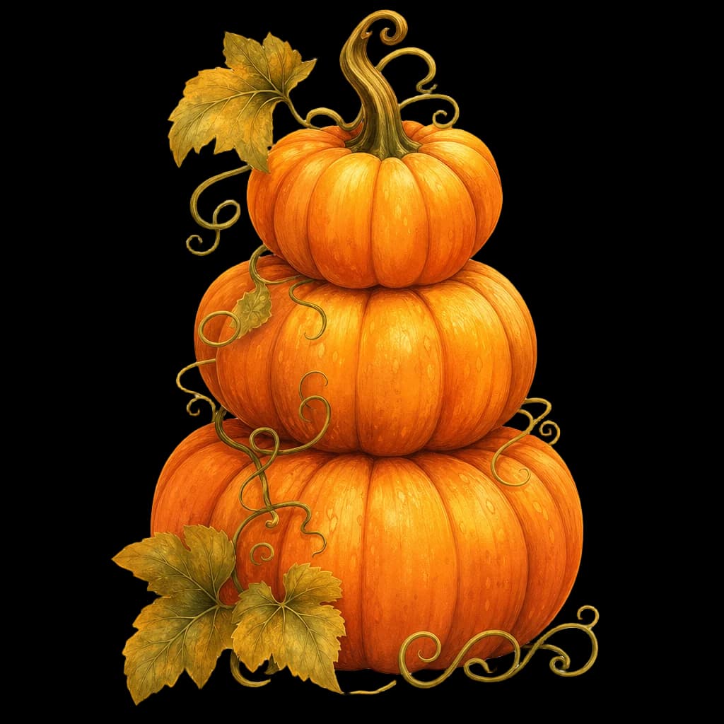 Cozy Stack of Orange Pumpkins — pumpkin clip art