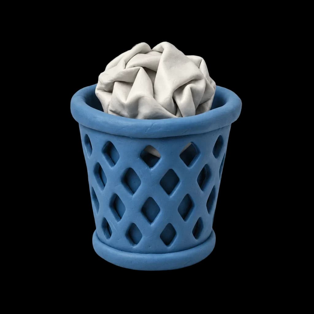 Crumpled Paper Ball Clay Doodle example
