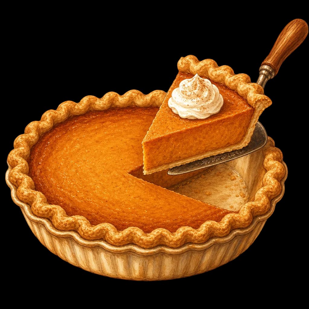 Cozy Round Pumpkin Pie Slice — thanksgiving clip art