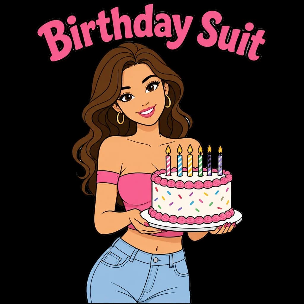 Birthday Cake Girl Flat Clipart