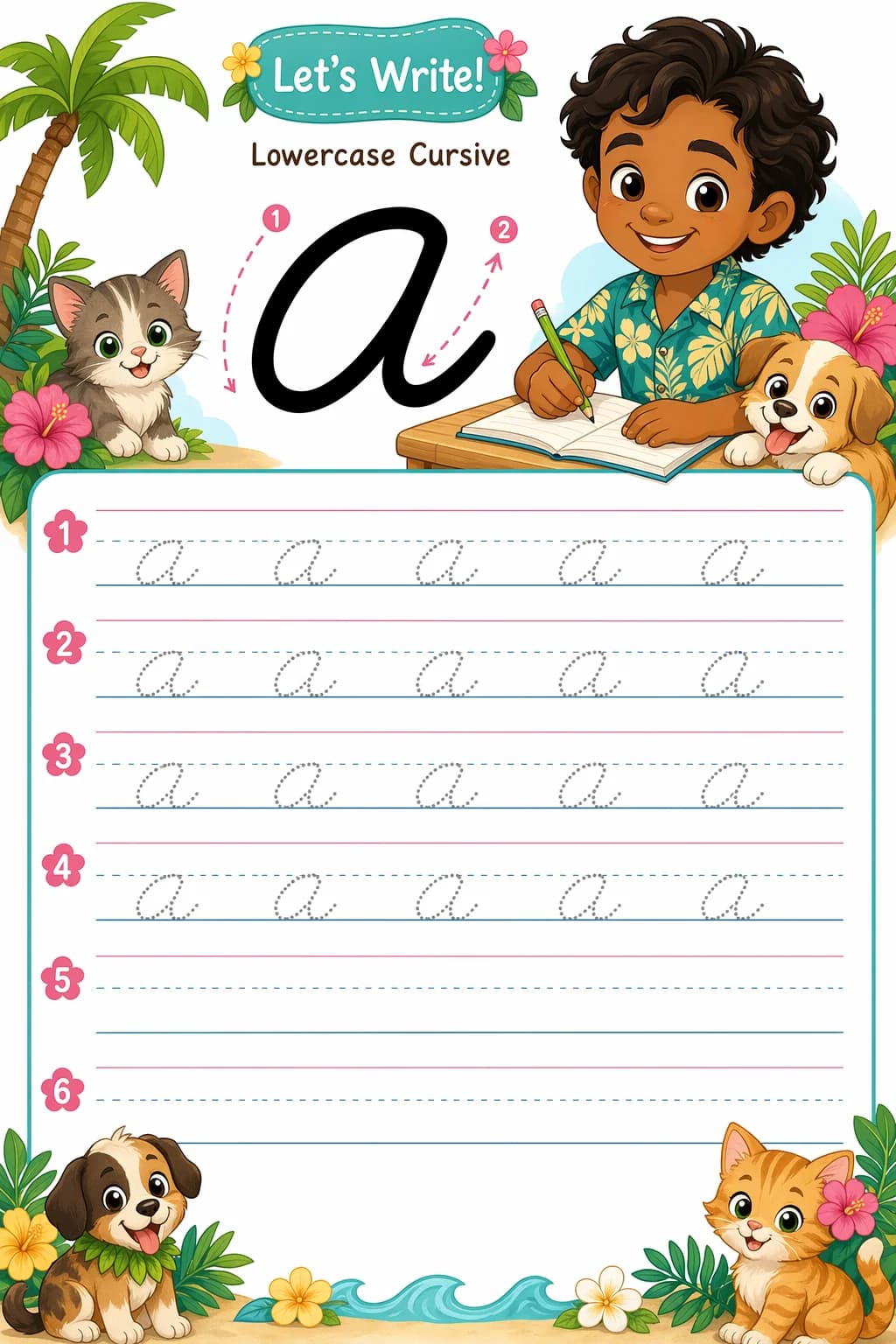 Cursive Worksheet — pets — free 3rd Grade worksheet